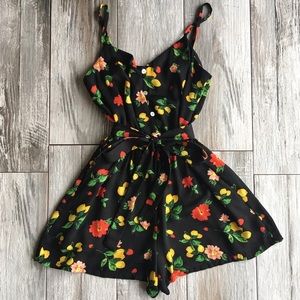 As U Wish Black Floral Romper